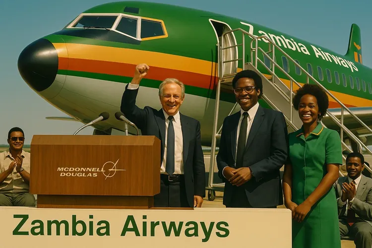Delivery of the first wide body aircraft to Zambia Airways. (Image is Artists Impression).