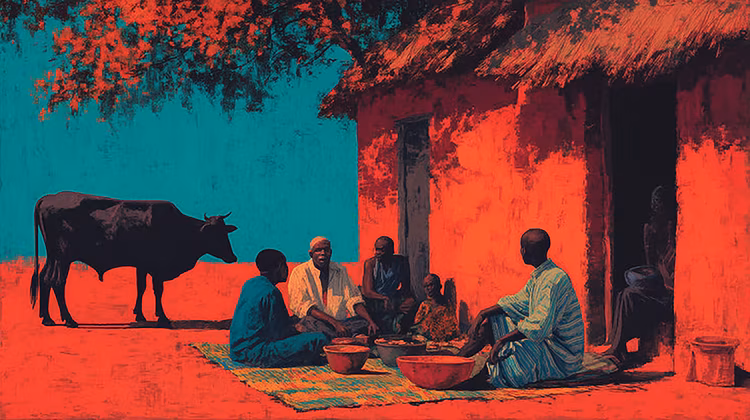 Lobola was a payment from the groom's family to the bride’s—a way to honour her upbringing, compensate her family, and unite the two households. (Image is artists impression).